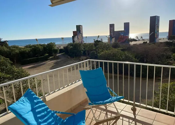 Apartamento T3 Pour 6 Pers, Vue Et Montagne, Terrasse, Parking, Proche Plage, - Fr-1-81-550 Le Barcarès